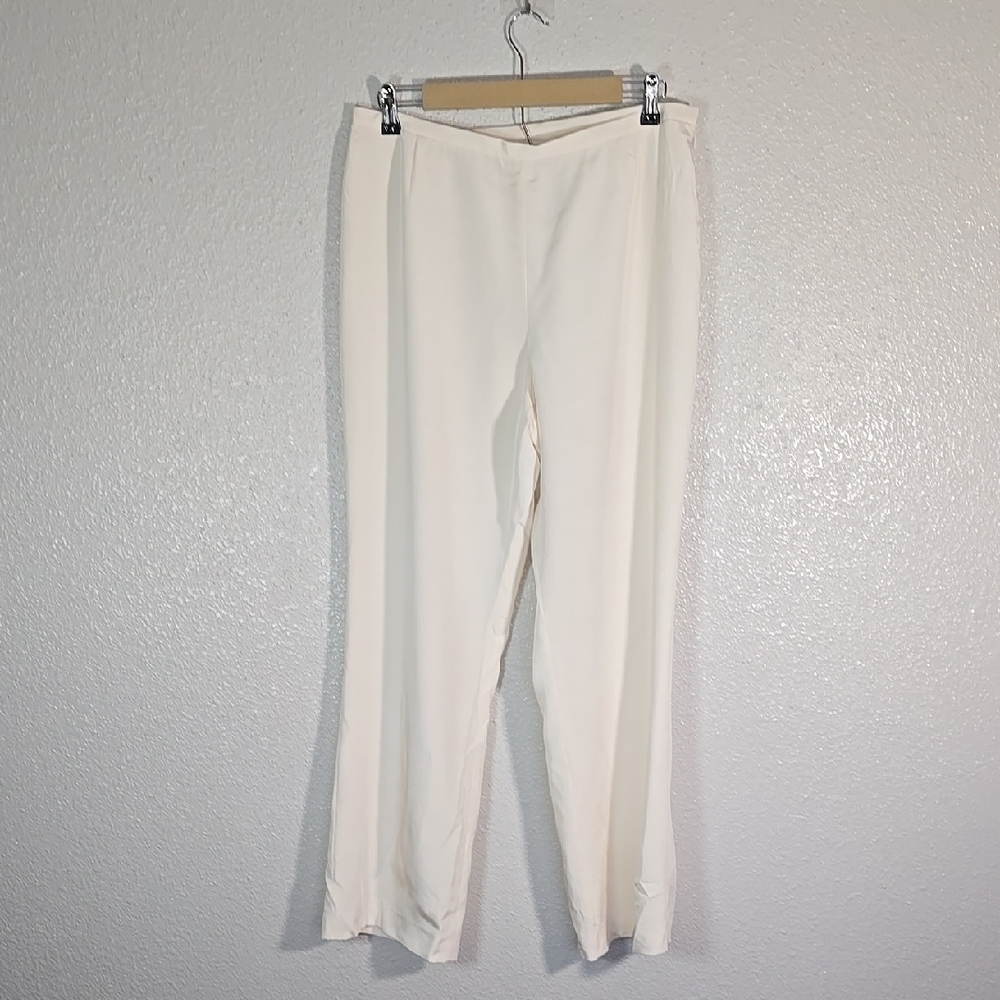 Lafayette 148 Cream Women's Straight Leg Pants Size 14